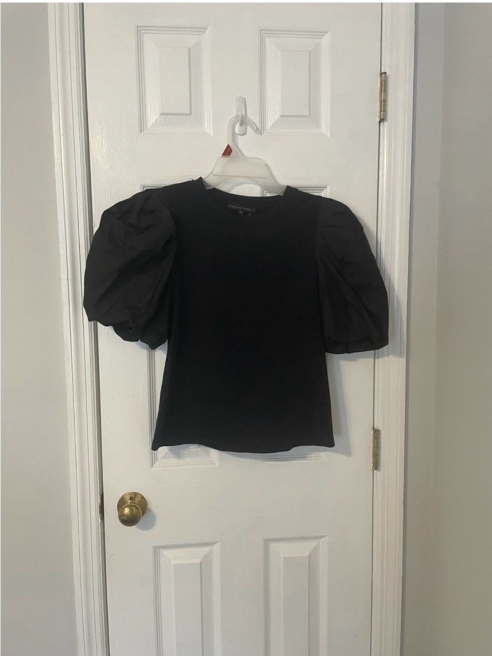 Black Puffed Sleeve English Factory Top